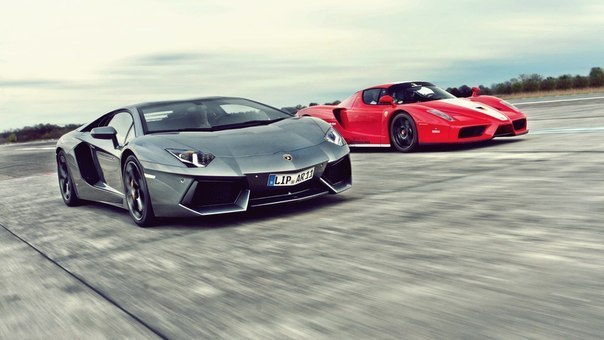 Lamborghini Aventador and Ferarri Enzo
