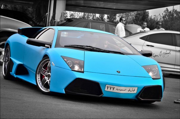 Blue Lamborghini Murcielago on Savini Rims