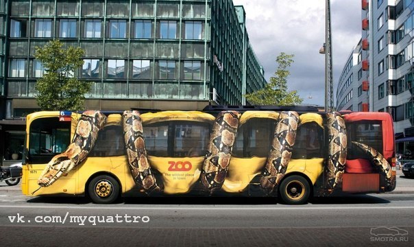 Креативная реклама зоопарка в Нью Йорке.