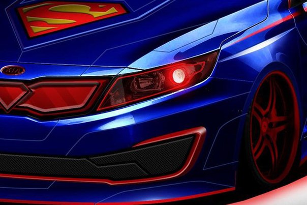 На предстоящем автосалоне в Чикаго будет представлен гибрид Kia Optima, посвященный Супермену.