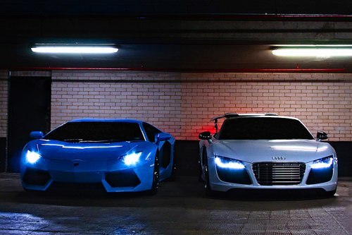 Lamborghini Aventador and Audi R8 V10 Spyder